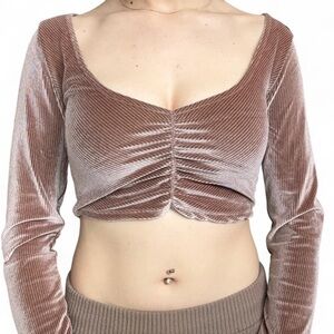 Urban Outfitters Pink Ruched Crop Top